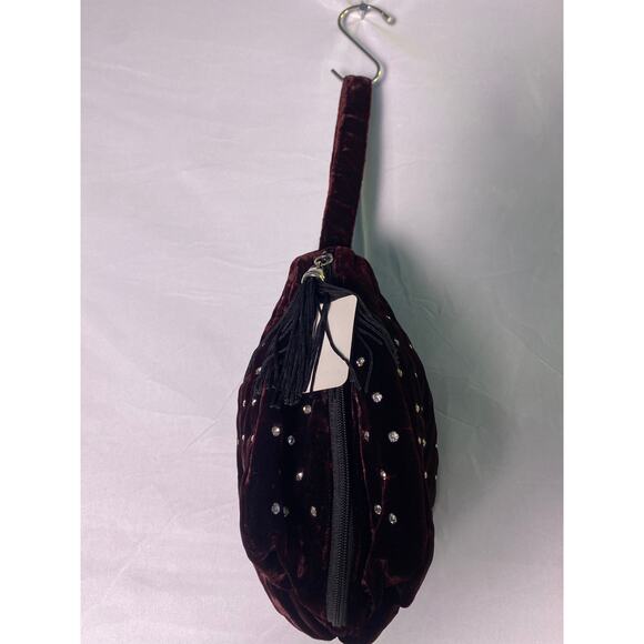 Brown Velvet Studded Backpack Sling - Picture 1 of 2